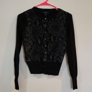 Express Black Snakeskin Print Button Up Cardigan M